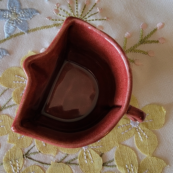 Vintage Burgundy 1930's CamArk Pottery Nesting Creamer Suger Set - Picture 9 of 11